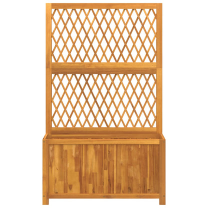 Plantenbak met latwerk 100x32x165 cm massief acaciahout