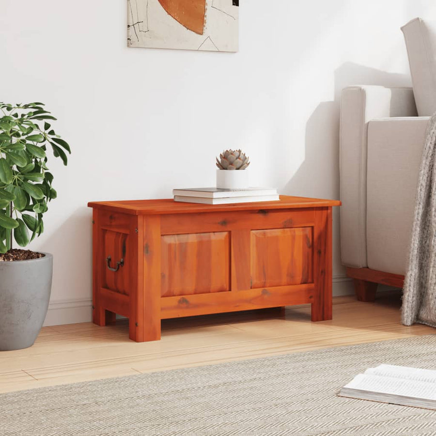 Opbergkist Met Deksel Massief Acaciahout 70 x 35 x 37 cm Bruin