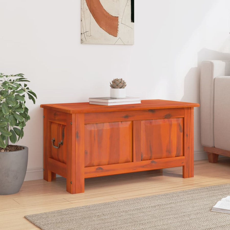 Opbergkist Met Deksel Massief Acaciahout 90 x 45 x 47 cm Bruin