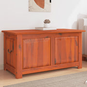 Storage chest with lid solid acacia wood brown
