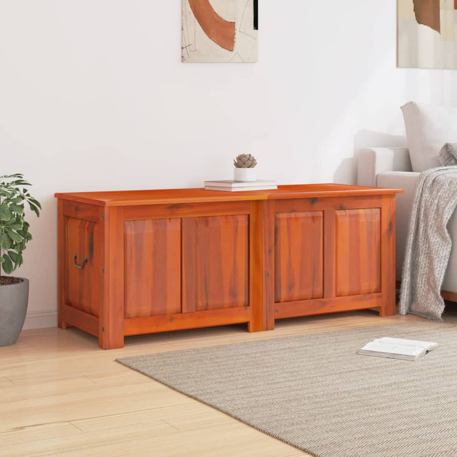 Opbergkist Met Deksel Massief Acaciahout 150 x 55 x 57 cm Bruin