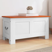 Opbergkist massief acaciahout 70x35x37 cm bruin wit