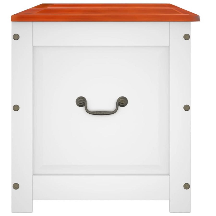 Opbergkist Met Deksel Massief Acaciahout 150 x 55 x 57 cm Bruin en wit