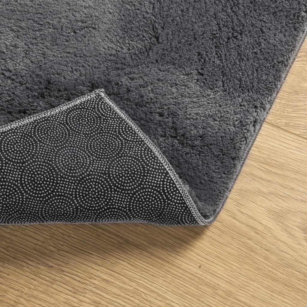Vloerkleed Huarte Laagpolig Zacht Wasbaar Antraciet 60 x 110 cm