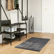 Vloerkleed 60x110 cm antraciet laagpolig wasbaar