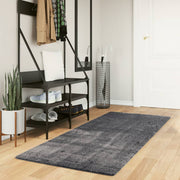 Vloerkleed 80x200 cm antraciet laagpolig wasbaar