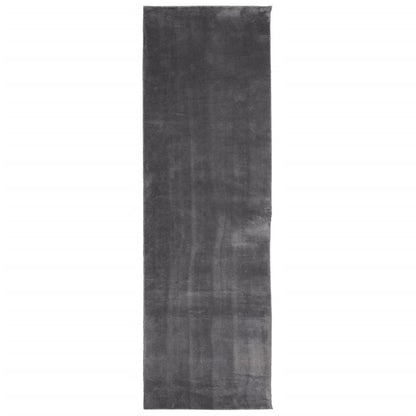 Vloerkleed Huarte Laagpolig Zacht Wasbaar Antraciet 80 x 250 cm