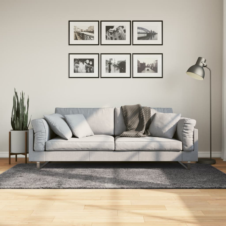 Vloerkleed Huarte Laagpolig Zacht Wasbaar Antraciet 100 x 200 cm