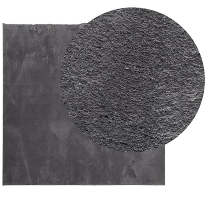 Vloerkleed Huarte Laagpolig Zacht Wasbaar Antraciet 120 x 120 cm