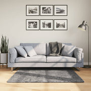 Vloerkleed 120x120 cm antraciet laagpolig wasbaar
