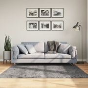 Vloerkleed 160x160 cm antraciet laagpolig wasbaar