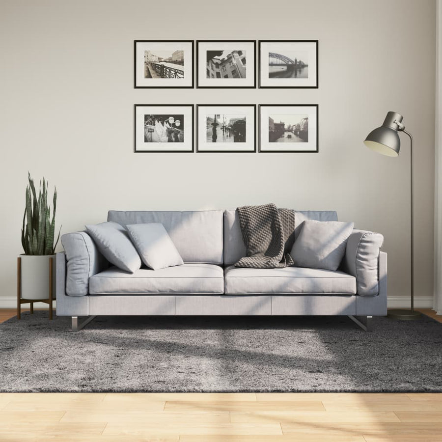 Vloerkleed Huarte Laagpolig Zacht Wasbaar Antraciet 160 x 230 cm