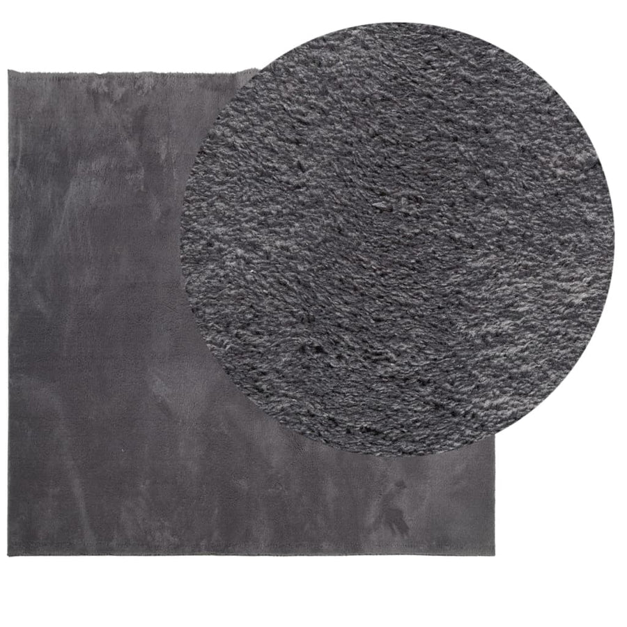 Vloerkleed Huarte Laagpolig Zacht Wasbaar Antraciet 240 x 240 cm