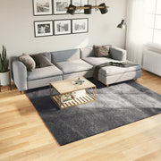 Vloerkleed 240x240 cm antraciet laagpolig wasbaar