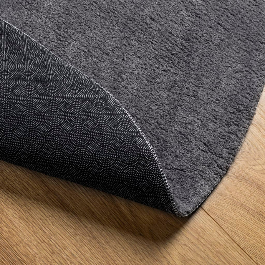 Vloerkleed Huarte Laagpolig Zacht Wasbaar Antraciet Ø 80 cm