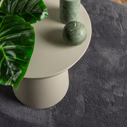 Vloerkleed Huarte Laagpolig Zacht Wasbaar Antraciet Ø 80 cm