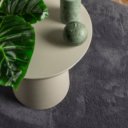 Vloerkleed Huarte Laagpolig Zacht Wasbaar Antraciet Ø 120 cm