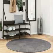 Vloerkleed rond Ø 120 cm antraciet wasbaar