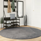 Vloerkleed rond 200 cm antraciet wasbaar