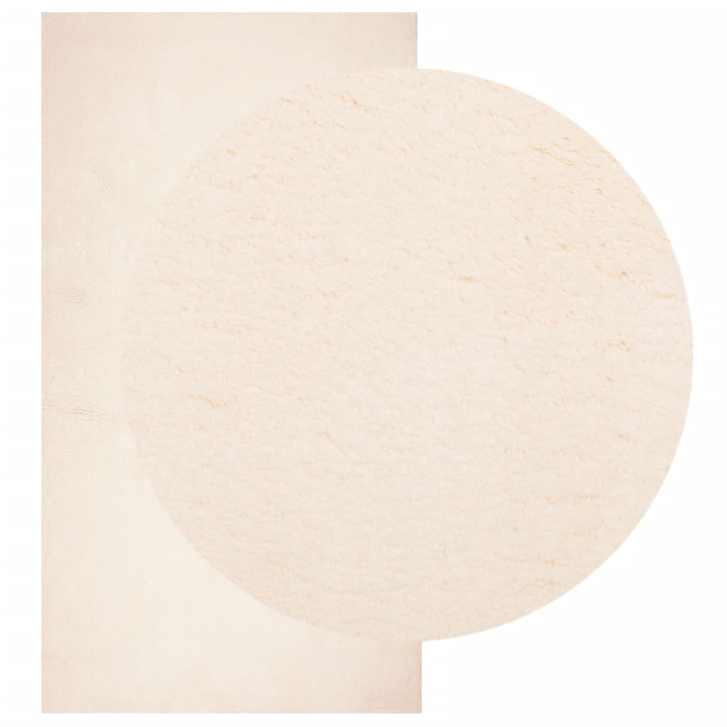 Vloerkleed Huarte Laagpolig Zacht Wasbaar Beige 60 x 110 cm