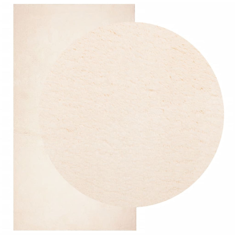 Vloerkleed Huarte Laagpolig Zacht Wasbaar Beige 60 x 110 cm