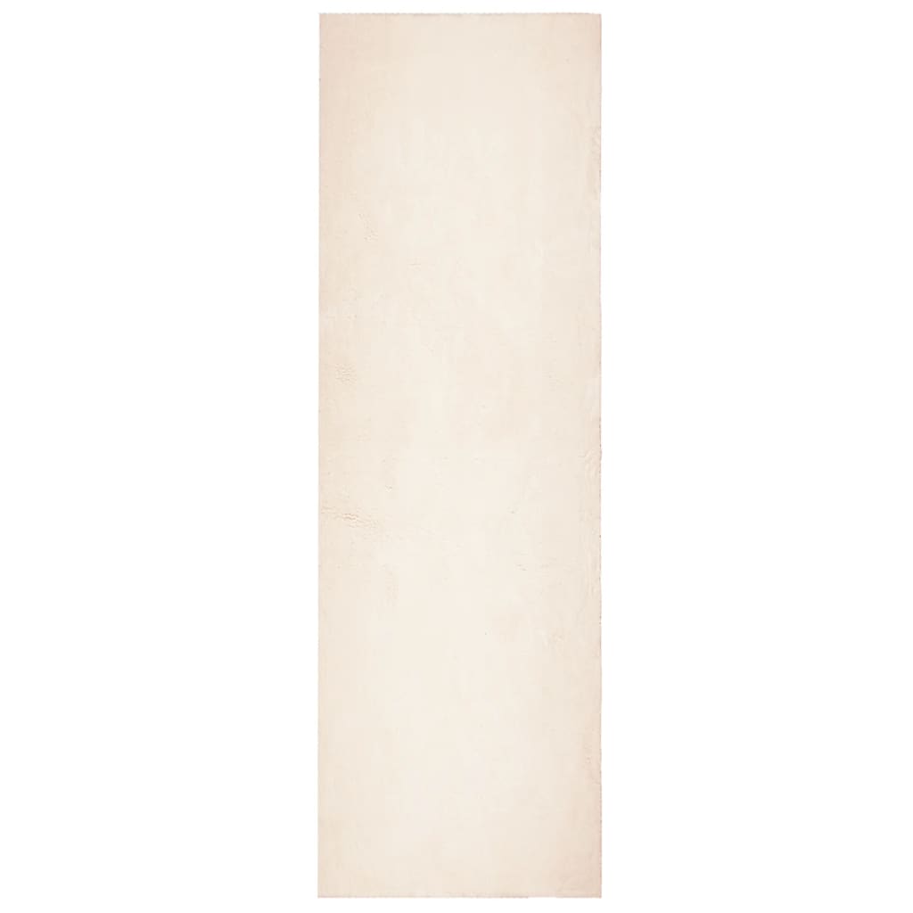 Vloerkleed Huarte Laagpolig Zacht Wasbaar Beige 80 x 250 cm