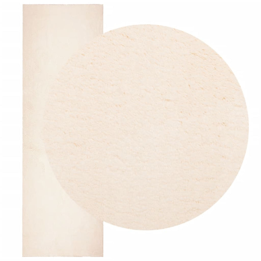 Vloerkleed Huarte Laagpolig Zacht Wasbaar Beige 80 x 250 cm