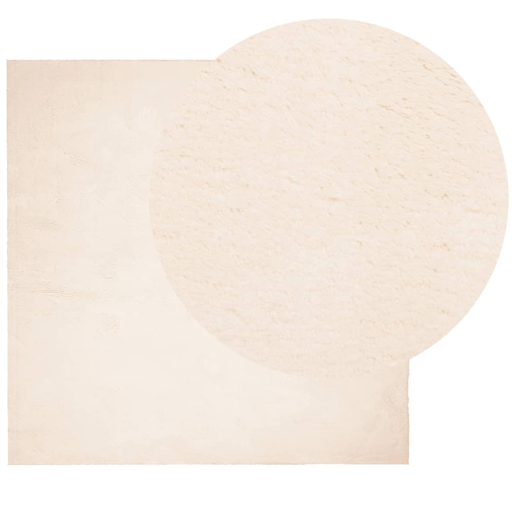Vloerkleed Huarte Laagpolig Zacht Wasbaar Beige 120 x 120 cm