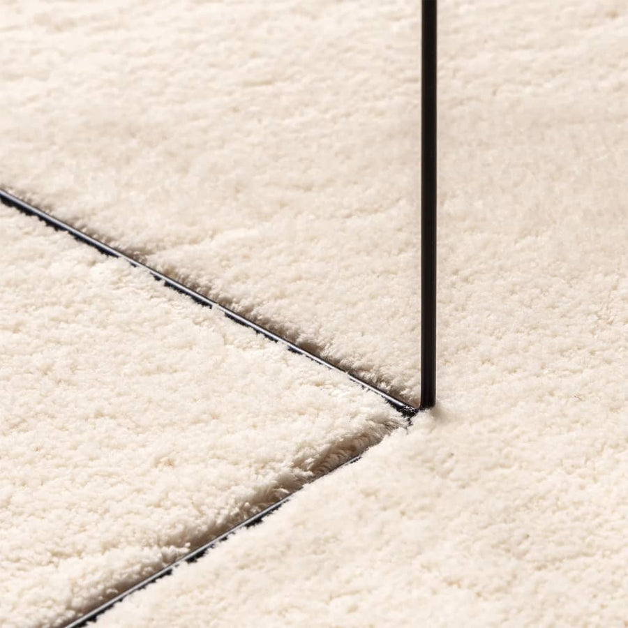 Vloerkleed Huarte Laagpolig Zacht Wasbaar Beige 120 x 120 cm