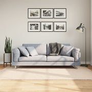 Vloerkleed 140x200 cm beige laagpolig wasbaar