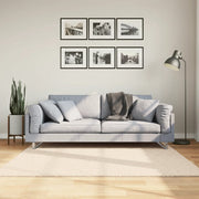 Vloerkleed 160x160 cm beige laagpolig wasbaar