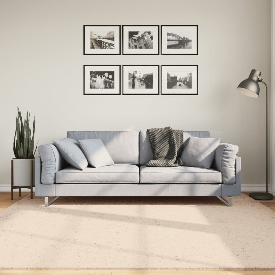 Vloerkleed Huarte Laagpolig Zacht Wasbaar Beige 200 x 200 cm