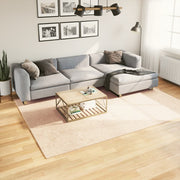 Vloerkleed 200x280 cm laagpolig zacht wasbaar beige