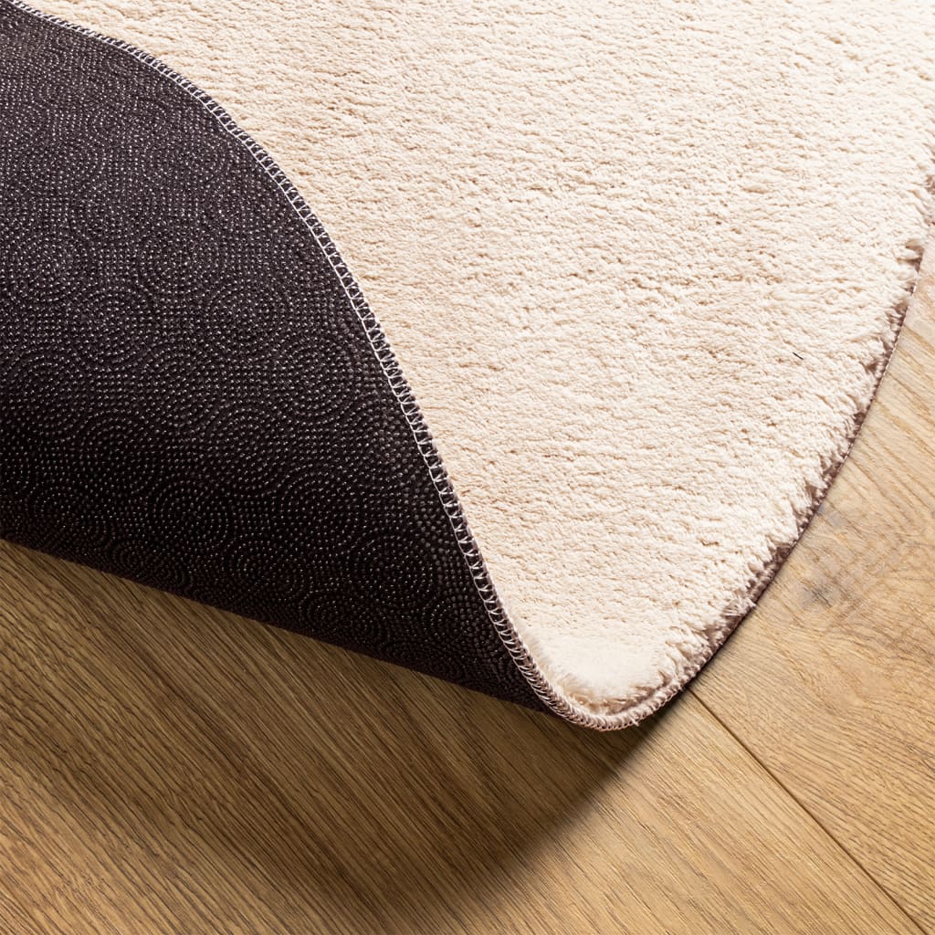 Vloerkleed Huarte Laagpolig Zacht Wasbaar Beige Ø 100 cm