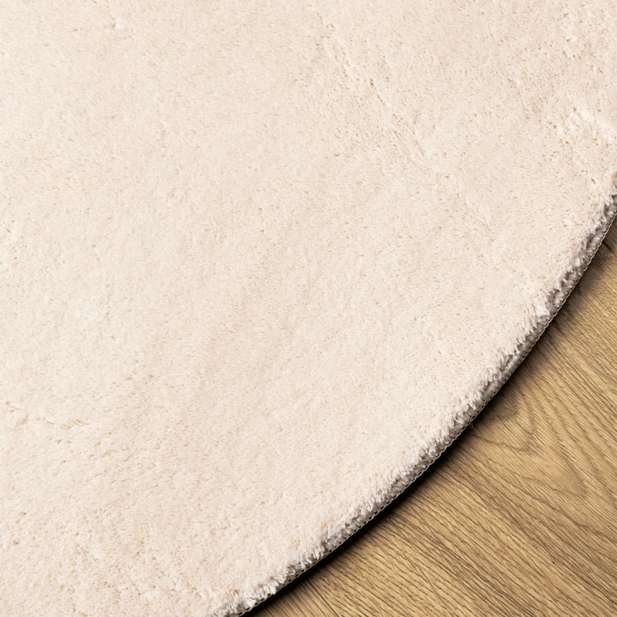 Vloerkleed Huarte Laagpolig Zacht Wasbaar Beige Ø 120 cm
