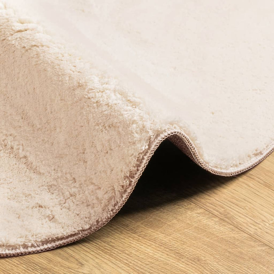 Vloerkleed Huarte Laagpolig Zacht Wasbaar Beige Ø 120 cm