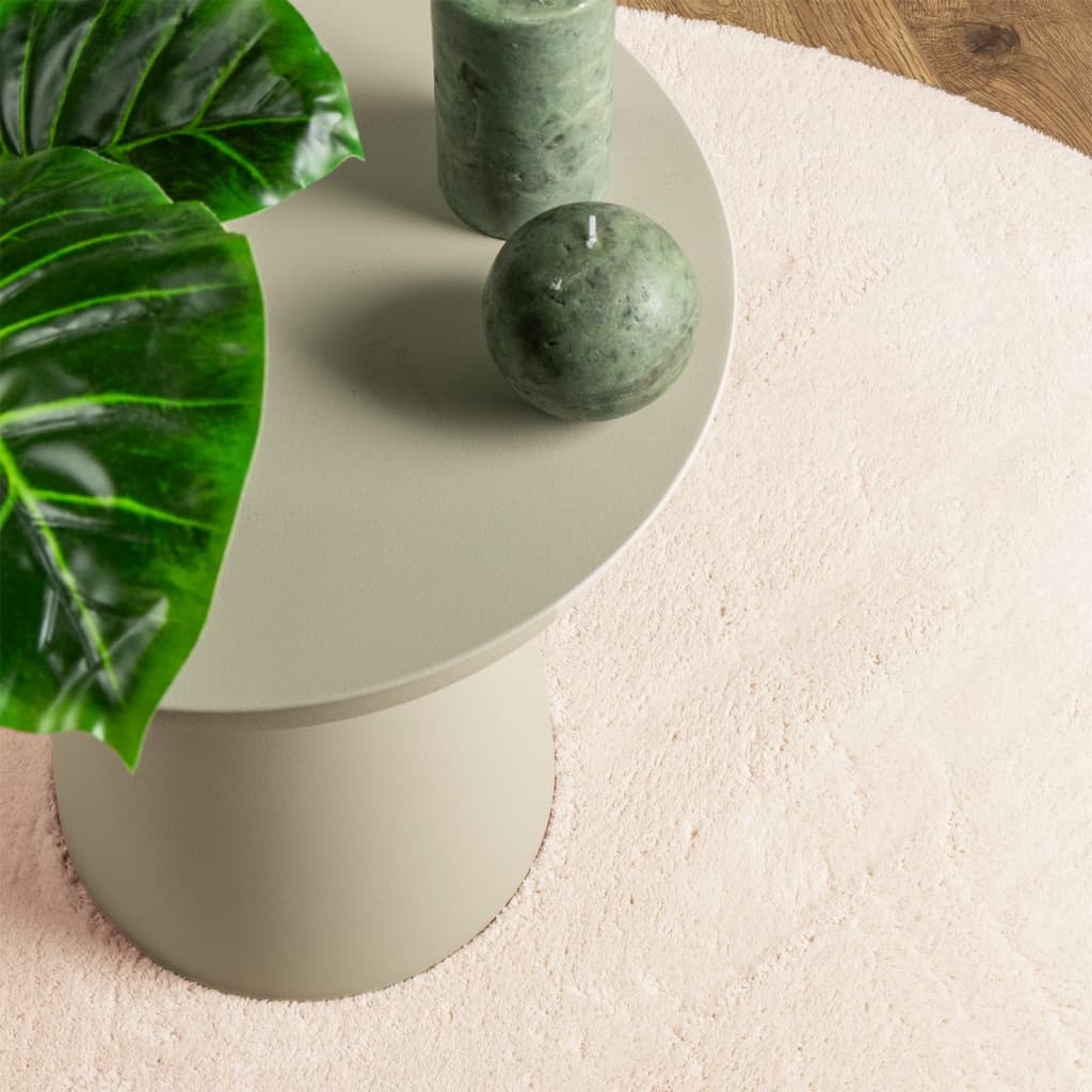 Vloerkleed Huarte Laagpolig Zacht Wasbaar Beige Ø 120 cm