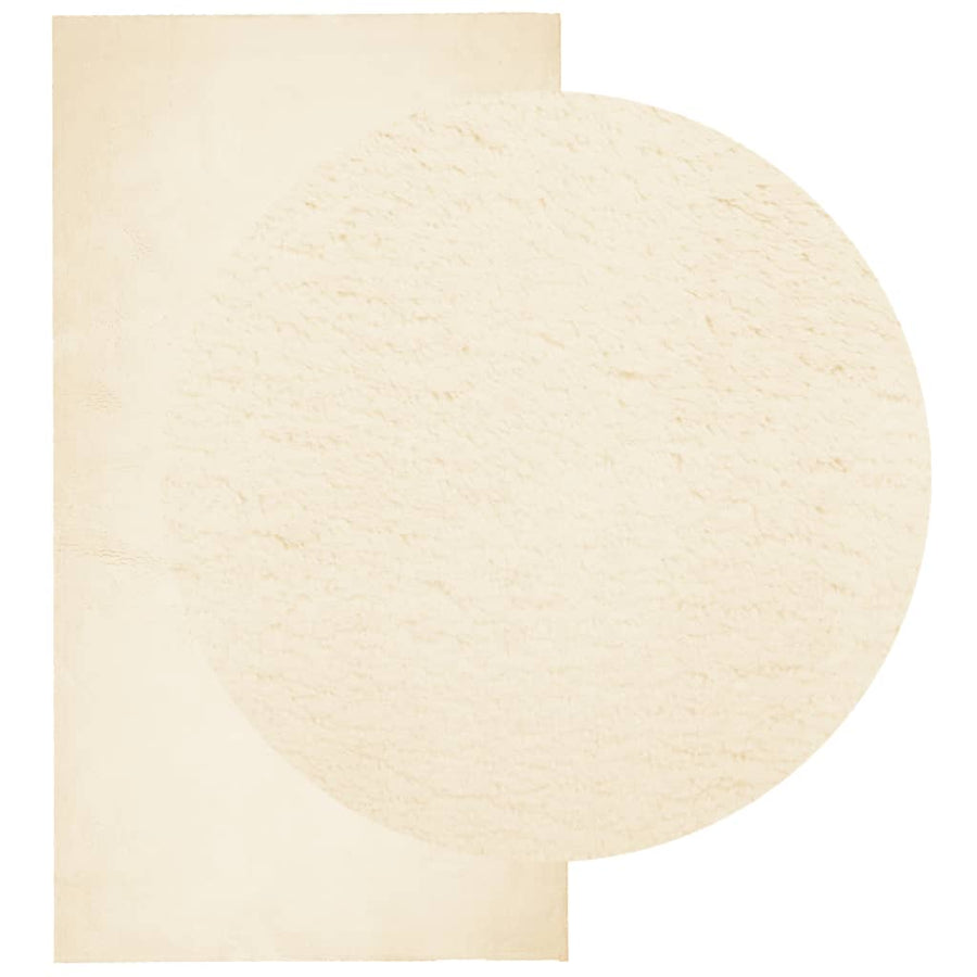 Vloerkleed Huarte Laagpolig Zacht Wasbaar Crème 60 x 110 cm