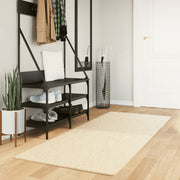 Vloerkleed 80x200 cm crème laagpolig zacht wasbaar
