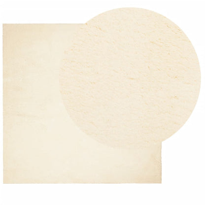 Vloerkleed Huarte Laagpolig Zacht Wasbaar Crème 120 x 120 cm