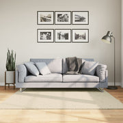 Vloerkleed 160x160 cm laagpolig zacht wasbaar crème