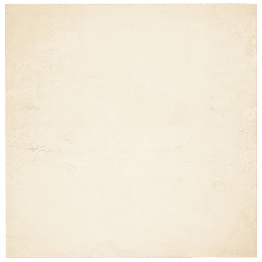 Vloerkleed HUARTE laagpolig zacht wasbaar 200x200 cm crème