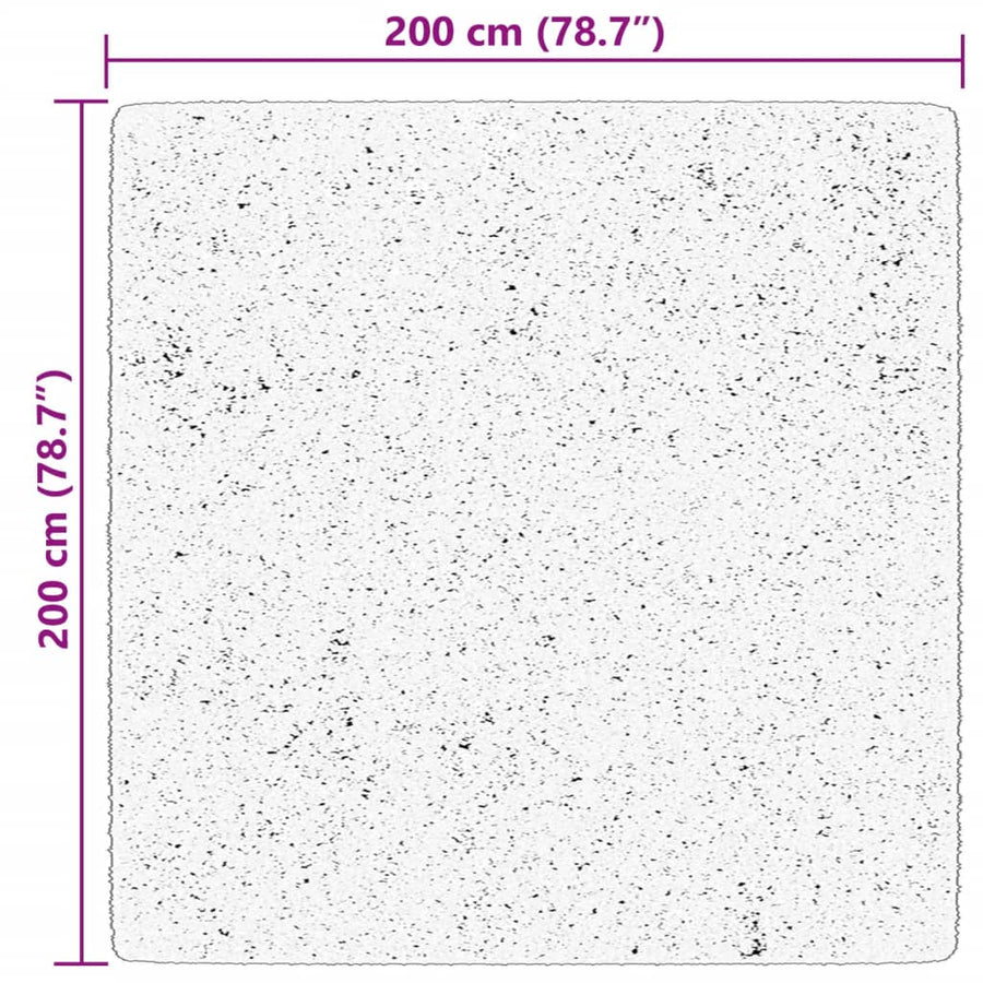 Vloerkleed HUARTE laagpolig zacht wasbaar 200x200 cm crème
