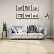 Vloerkleed 200x200 cm crème laagpolig wasbaar