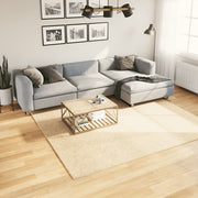Vloerkleed 240x240 cm crème laagpolig wasbaar