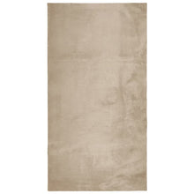 Vloerkleed HUARTE laagpolig zacht wasbaar 80x150 cm zandkleurig