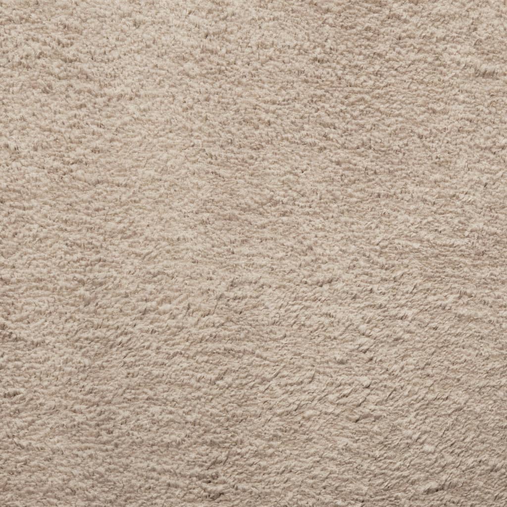 Vloerkleed HUARTE laagpolig zacht wasbaar 80x150 cm zandkleurig