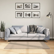 Vloerkleed 120x120 cm zandkleurig laagpolig wasbaar