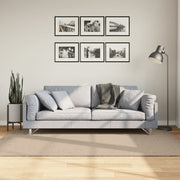 Vloerkleed 140x200 cm zandkleurig laagpolig
