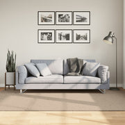 Vloerkleed 160x230 cm zandkleurig laagpolig wasbaar